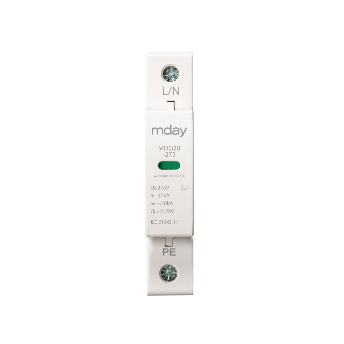 سرج ارستر 20 کیلوآمپر، 275 ولت، 1 پل، برند Mday، مدل MDO20-AC-1P - تصویر 2