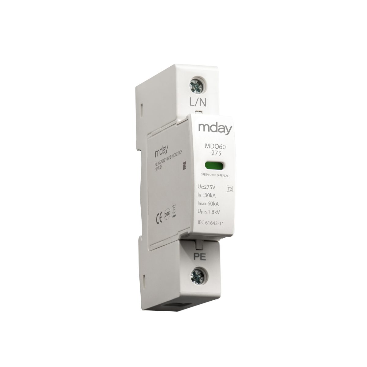 سرج ارستر 60 کیلوآمپر، 440 ولت، 1 پل، برند Mday، مدل MDO60-AC-1P - تصویر 3