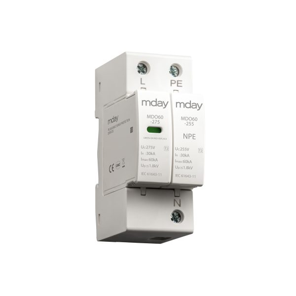 سرج ارستر 60 کیلوآمپر، 385 ولت، 2 پل، برند Mday، مدل MDO60-AC-1P+NPE - تصویر 3