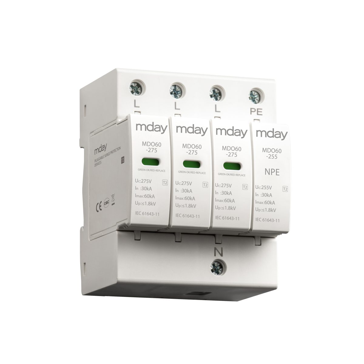 سرج ارستر 60 کیلوآمپر، 320 ولت، 4 پل، برند Mday، مدل MDO60-AC-3P+NPE - تصویر 2
