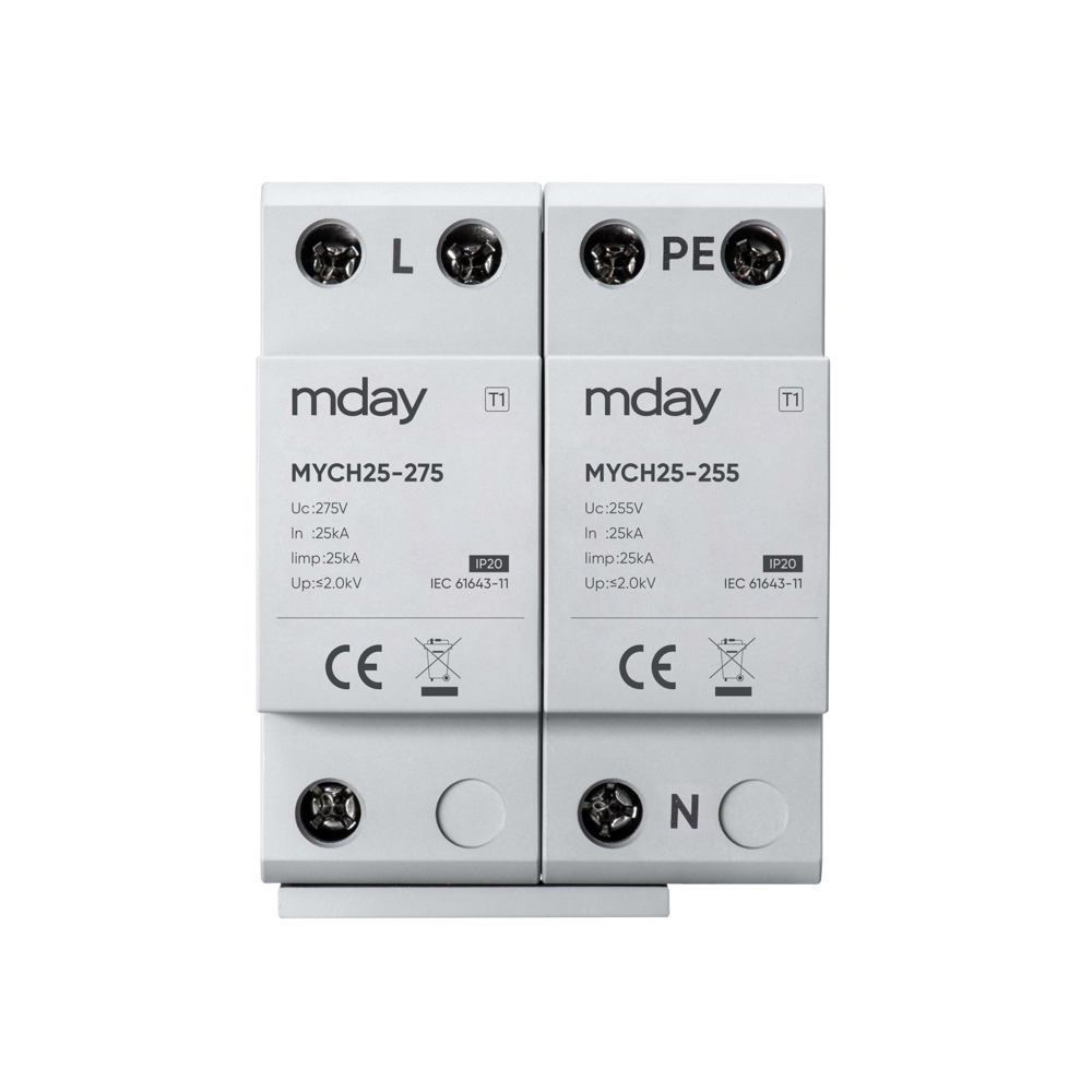ARSHID-MYCH25-AC-1P+NPE-1 سرج ارستر 25 کیلوآمپر، 385 ولت، 2 پل، برند Mday، مدل MYCH25-AC-1P+NPE - تصویر 1